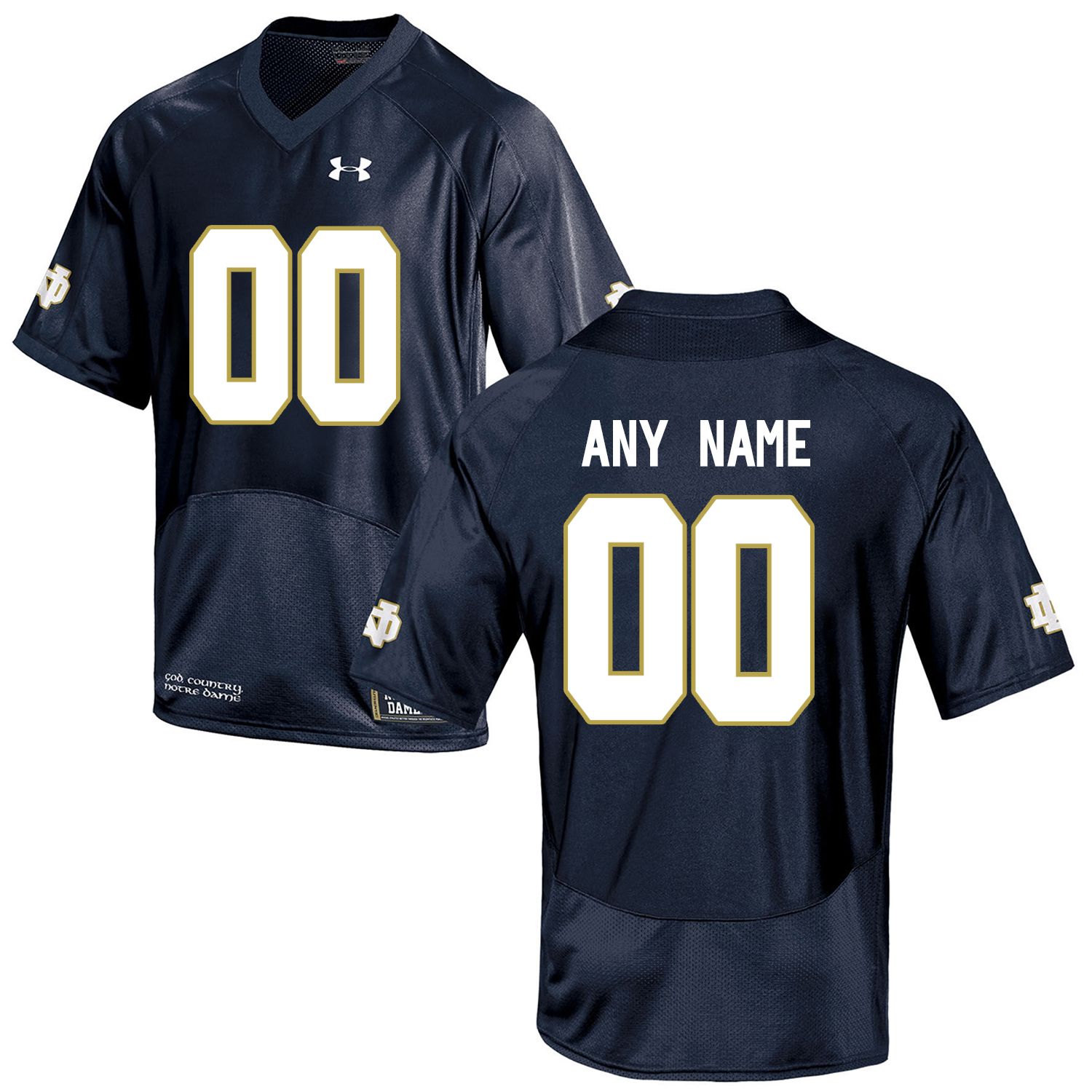 Men Norte Dame Fighting Irish #00 Any Name Navy Blue Customized NCAA Jerseys